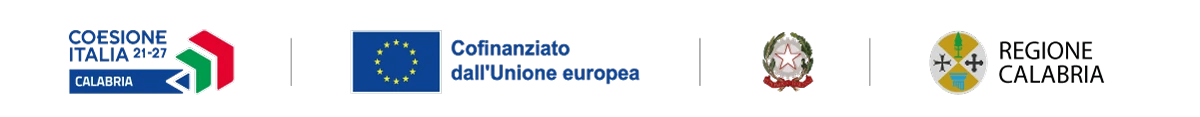 PR Calabria FESR FSE+ 2021-2027 - Cofinanziato dall'Unione europea. Coesione Italia 21-27 Calabria, Repubblica Italiana e Regione Calabria.